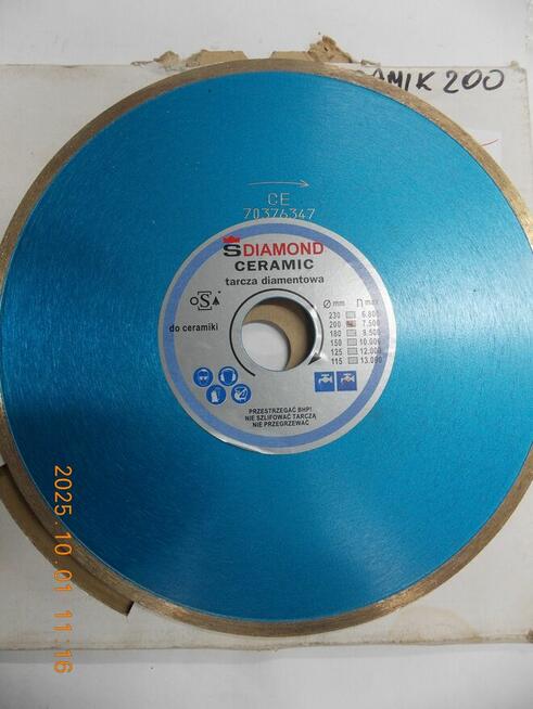 Tarcza diamentowa 200 do cięcia płytek ceramicznych DIAMOND