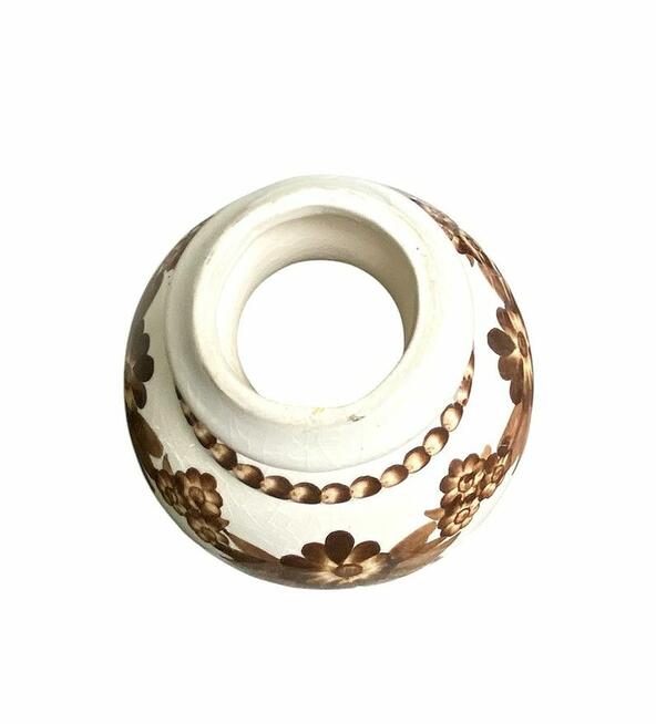 Vintage ceramiczny klosz lampy - motywy kwiatowe - PRL lata