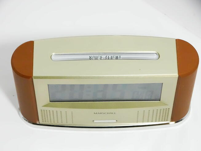 Mówiący radiowy zegar/budzik z termometrem wewnętrznym i dat