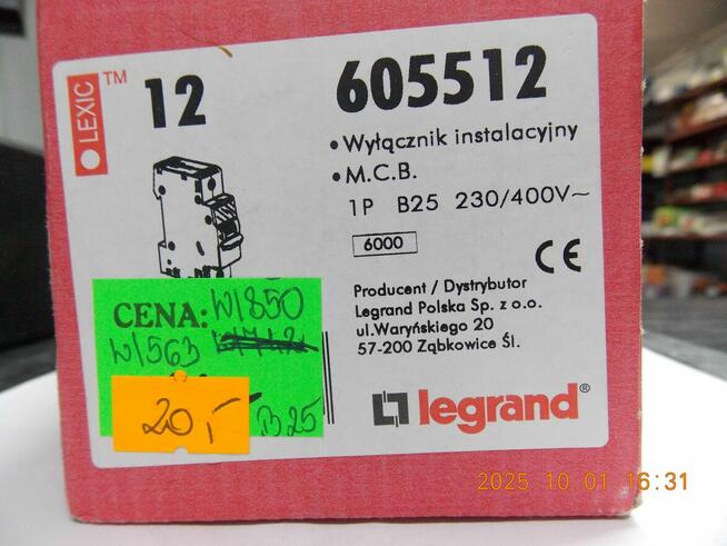 Wyłącznik nadprądowy bezpiecznik B25