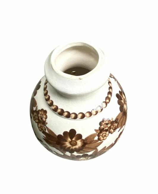 Vintage ceramiczny klosz lampy - motywy kwiatowe - PRL lata