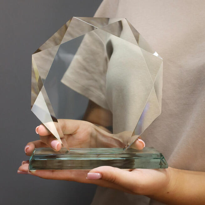 Statuetka Szklana Ze Zdjęciem 25 Rocznica Ślubu Prezent Sreb