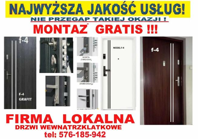 DRZWI zewnętrzne drewniane i metalowe z montażem WEJŚCIOWE