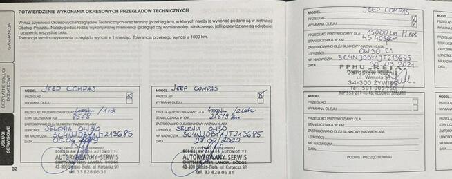 Jeep Compass PROMOCJA - Pisemna Gwarancja 12 miesięcy