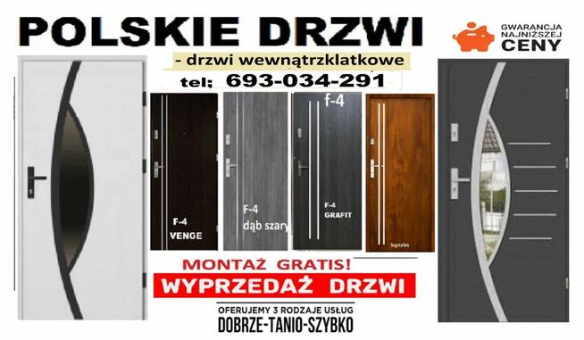 DRZWI zewnętrzne drewniane i metalowe z montażem WEJŚCIOWE