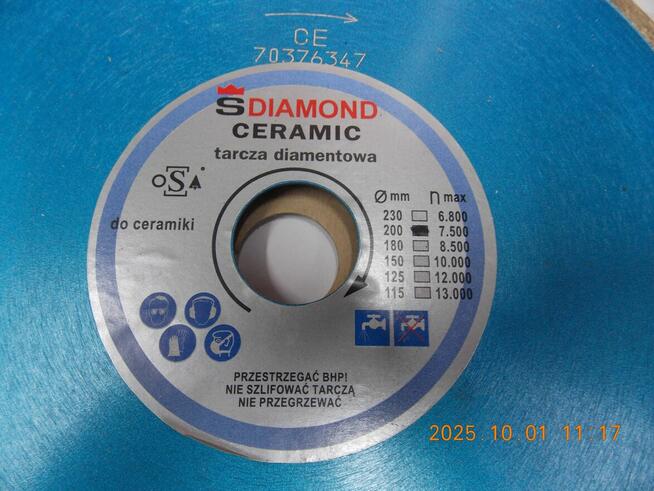 Tarcza diamentowa 200 do cięcia płytek ceramicznych DIAMOND