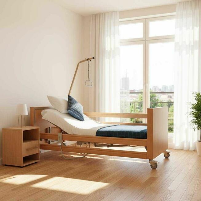 Łóżko rehabilitacyjne dla niepełnosprawnych sterowanie pilot