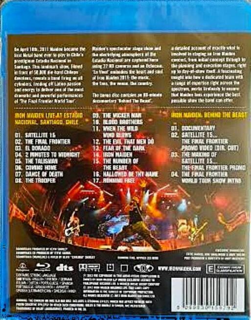 B.R. Nowy Polecam Koncert Blu Ray IRON MAIDEN Live Santiago-