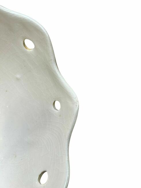 Vintage ceramiczny klosz lampy - motywy kwiatowe - PRL lata