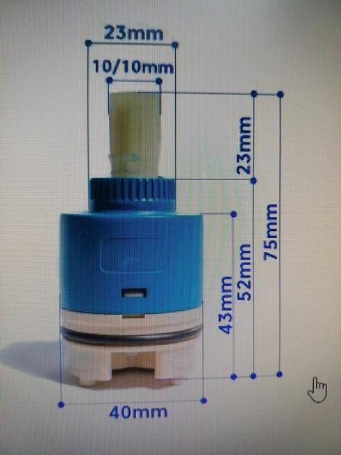 GŁOWICA DO BATERII JEDNOUCHWYTOWEJ 40MM WYSOKA DURO