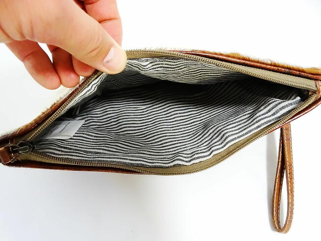 Drewniaki z naturalnej skóry bydlęcej z futrem oraz kopertów