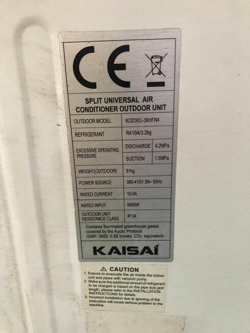 Klimatyzator sufitowy KAISAI. KOD30U-36HFN4