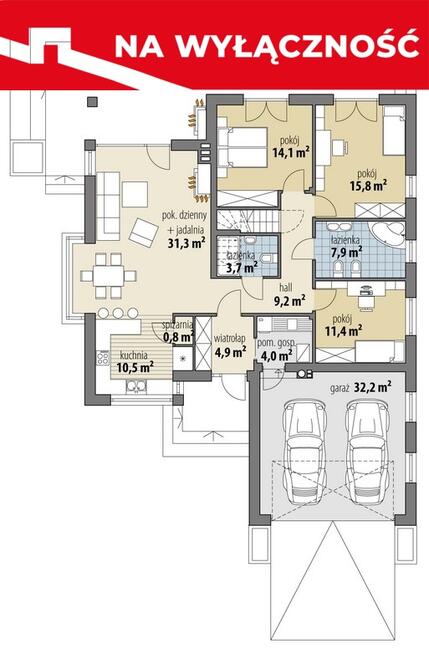 Willa parterowa w Tarnowie Stan Surowy Zamknięty