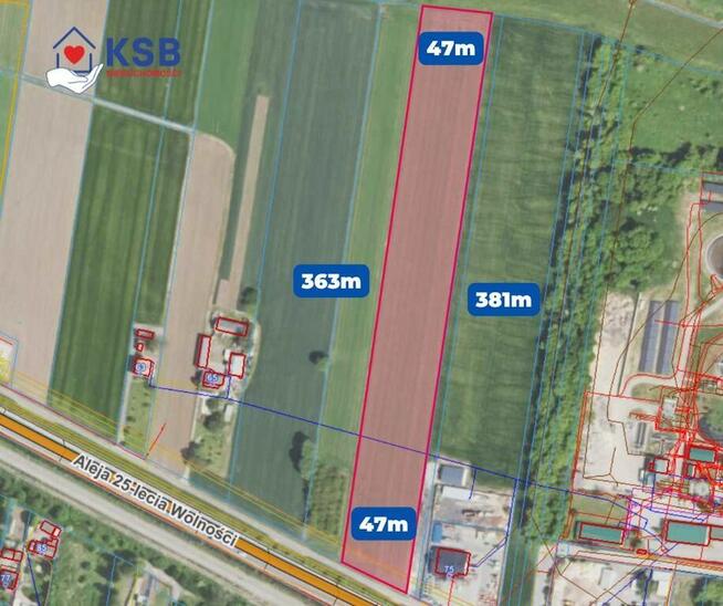 Działka rolna - Aleja 25 Lecia Wolności - 1,66ha