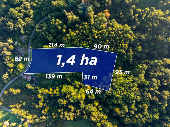 Działka 1,4 ha - Włosań gmina Mogilany