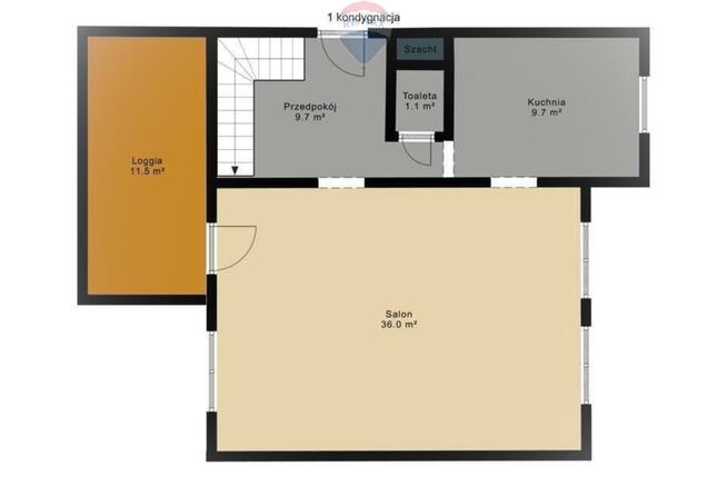 Dwupoziomowy apartament z loggią i garażem, Górna