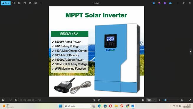 Falowniki Anenji Easun Ładowarka PV przetwornica 48v 6kw