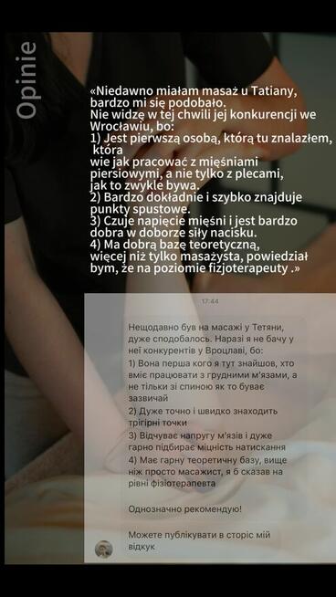 Masaż terapeutyczny/klasyczny 160/180 1h. ‚Trzebnicka ul.