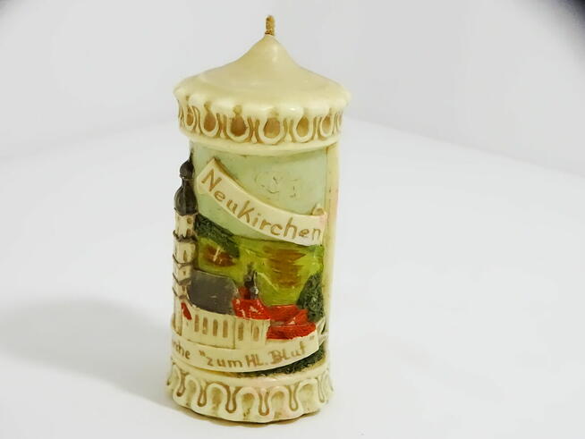 Świeca z motywem Wallfahrtskirche (kościoła pielgrzymkowego)