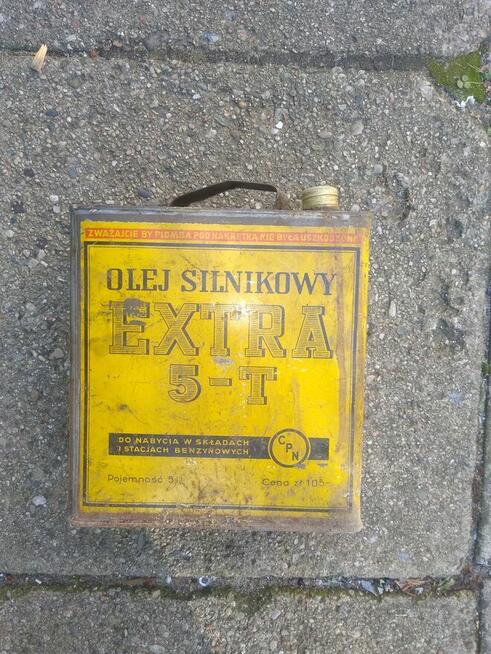 Antyk, stara bańka, karnister na olej, 50 zł.