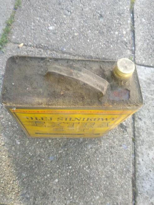 Antyk, stara bańka, karnister na olej, 50 zł.