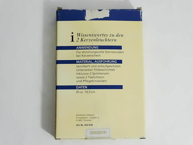 2 świeczniki posrebrzane + 4 świeczki