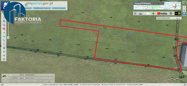 Działka budowlana Dobrzyniewo Kościelne gm. Dobrzyniewo Duże,