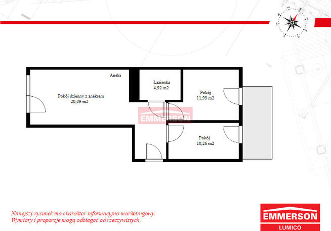 3-pokoje, Rondo Matecznego, 2 - balkony