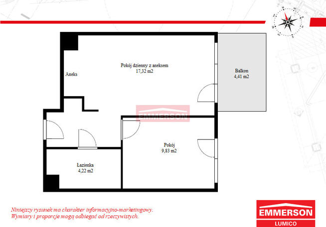 Balkon 5,5m2, Centrum, 3-pokoje