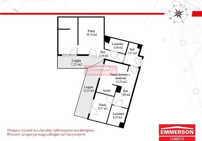 19m2 Taras, Centrum, 3-pokoje