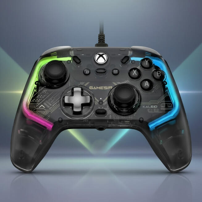 Przezroczysty przewodowy kontroler Xbox RGB z Hall Effect