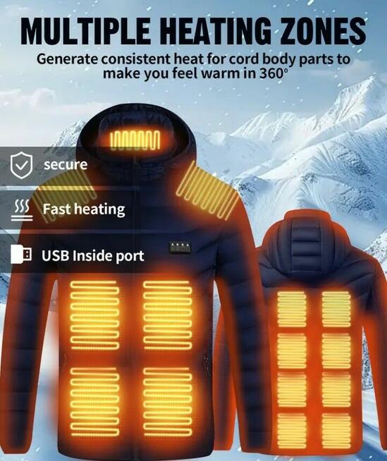 Zimowa kurtka grzewcza