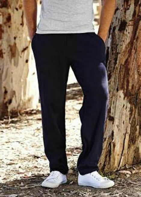 Spodnie dresowe BEZ ŚCIĄGACZY czarne FRUIT of the LOOM