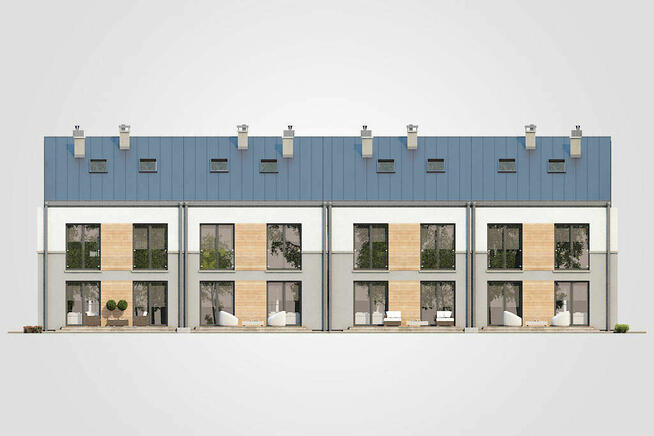 Nowoczesny dom w zabudowie szeregowej 116m