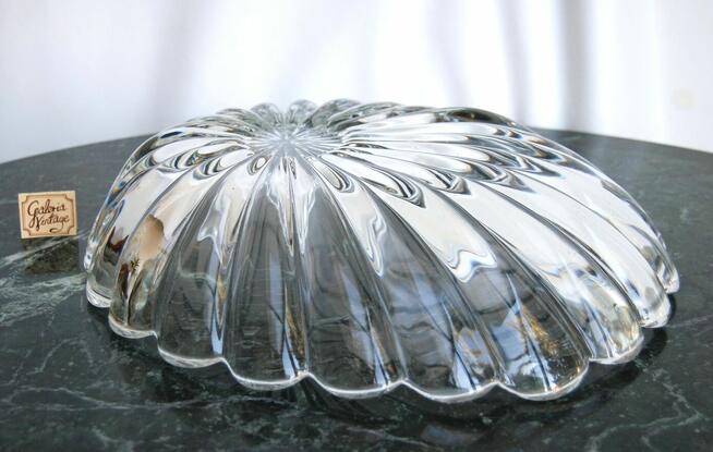 Walther Glas, kryształowa patera liść kryształ vintage 37 cm