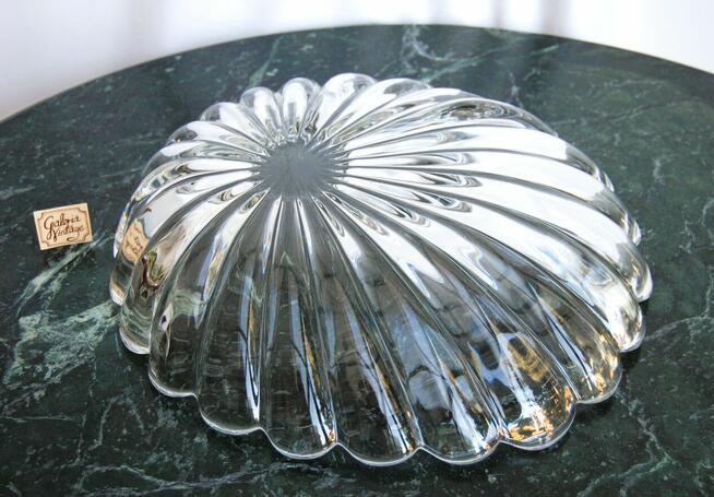 Walther Glas, kryształowa patera liść kryształ vintage 37 cm