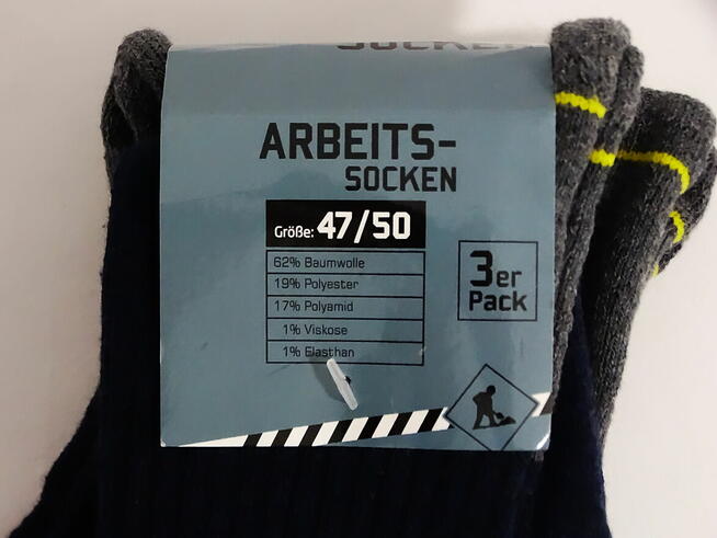 Zestaw 3 par skarpet roboczych (Arbeits-Socken) rozmiar 47–5