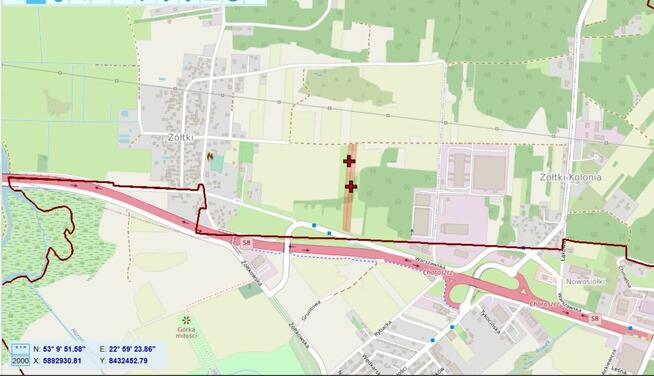 Dwie działki przy trasie S8, 5 km od Białegostoku