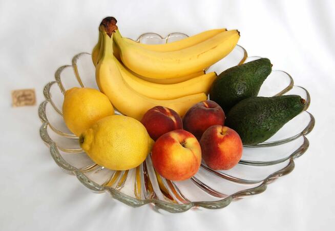 Walther Glas, kryształowa patera liść kryształ vintage 37 cm