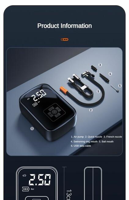 Samochodowa pompa powietrza 12V 150PSI