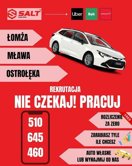 Kierowca BOLT / UBER / FREENOW - PROMOCJA