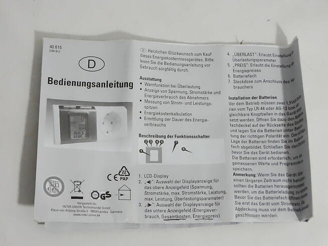 Unitec EIM-81 praktyczne urządzenie do pomiaru zużycia energ