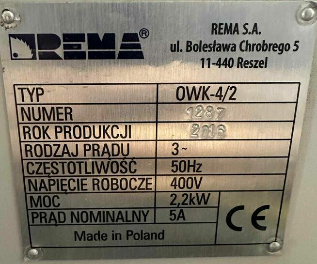 REMA OWK-4/2 - odciag workowy