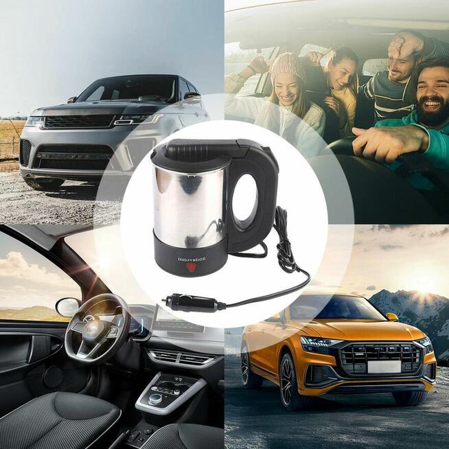Stalowy czajnik samochodowy 500 ml 12/24V Wysyłka gratis