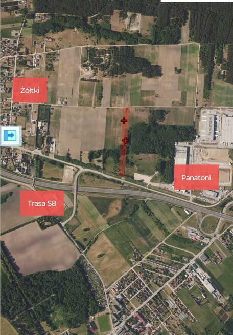 Dwie działki przy trasie S8, 5 km od Białegostoku