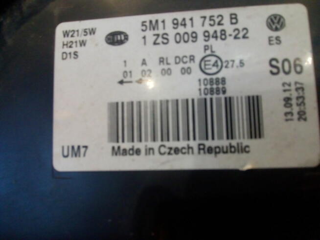 Lampy przednie Xenon golf V