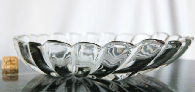 Walther Glas, kryształowa patera liść kryształ vintage 37 cm