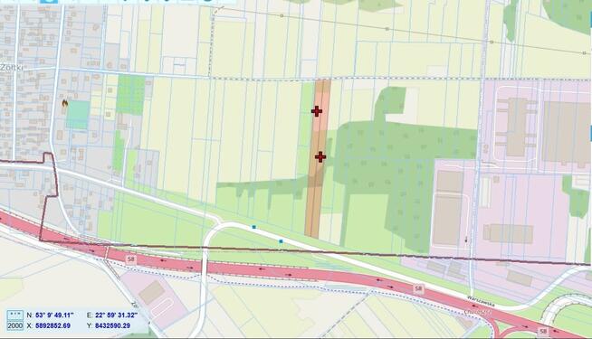 Dwie działki przy trasie S8, 5 km od Białegostoku