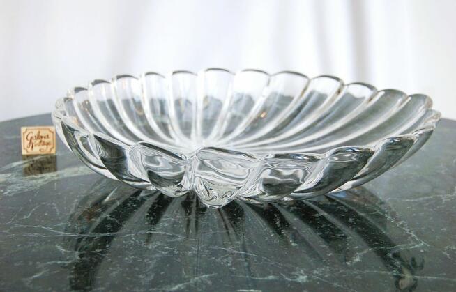 Walther Glas, kryształowa patera liść kryształ vintage 37 cm