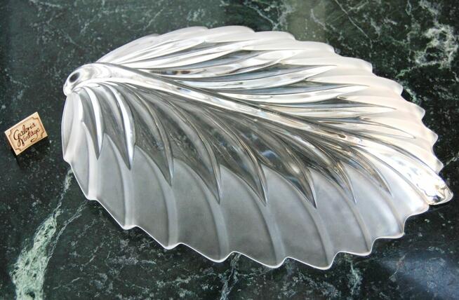 Walther Glas, kryształowa patera liść kryształ vintage 40 cm